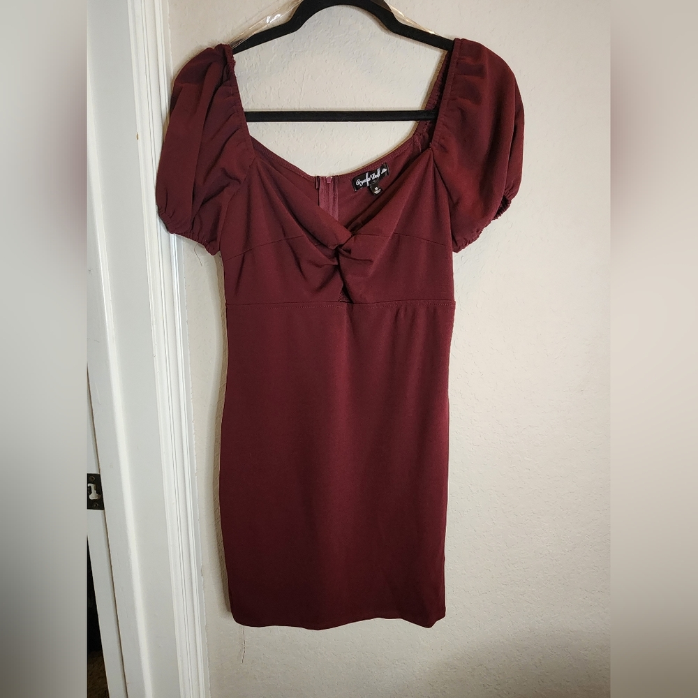 Burgundy mini dress